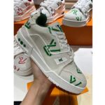 Louis Vuitton Unisex LV Trainer Sneaker Green Mix Sustainable Materials Monogram Flowers - Image 2