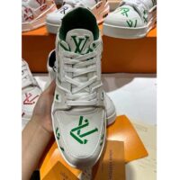 Louis Vuitton Unisex LV Trainer Sneaker Green Mix Sustainable Materials Monogram Flowers (6)