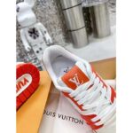 Louis Vuitton Unisex LV Trainer Sneaker Orange Mini Monogram Embossed Calf Leather - Image 10