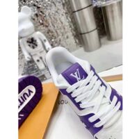 Louis Vuitton Unisex LV Trainer Sneaker Purple Mini Monogram Embossed Calf Leather (2)