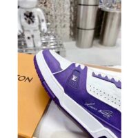 Louis Vuitton Unisex LV Trainer Sneaker Purple Mini Monogram Embossed Calf Leather (2)