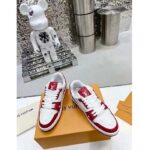 Louis Vuitton Unisex LV Trainer Sneaker Red Mini Monogram Embossed Calf Leather - Bild 8
