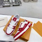 Louis Vuitton Unisex LV Trainer Sneaker Red Mini Monogram Embossed Calf Leather - Bild 3