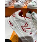 Louis Vuitton Unisex LV Trainer Sneaker Red Mix Sustainable Materials Monogram Flowers - Bild 6