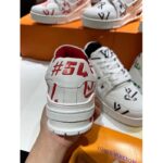 Louis Vuitton Unisex LV Trainer Sneaker Red Mix Sustainable Materials Monogram Flowers - Bild 7