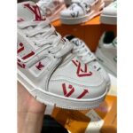 Louis Vuitton Unisex LV Trainer Sneaker Red Mix Sustainable Materials Monogram Flowers - Bild 5