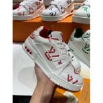 Louis Vuitton Unisex LV Trainer Sneaker Red Mix Sustainable Materials Monogram Flowers - Bild 2