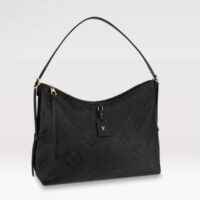 Louis Vuitton Women LV CarryAll MM Handbag Black Embossed Supple Grained Cowhide Leather (11)