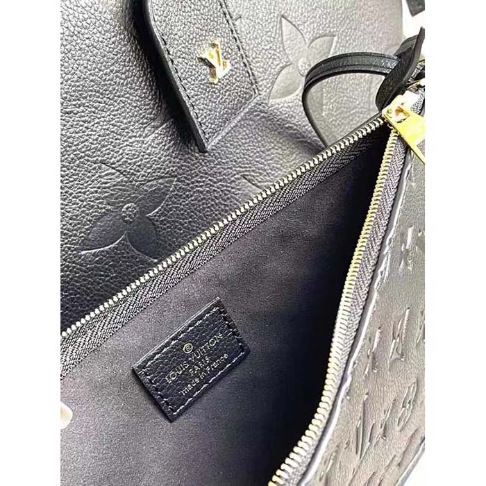 Louis Vuitton Women LV CarryAll MM Handbag Black Embossed Supple Grained Cowhide Leather (2)