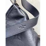 Louis Vuitton Women LV CarryAll MM Handbag Black Embossed Supple Grained Cowhide Leather - Image 8
