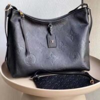 Louis Vuitton Women LV CarryAll MM Handbag Black Embossed Supple Grained Cowhide Leather (11)