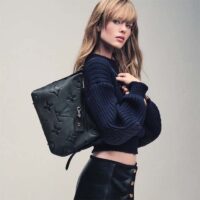 Louis Vuitton Women LV CarryAll MM Handbag Black Embossed Supple Grained Cowhide Leather (11)