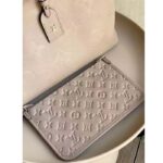 Louis Vuitton Women LV CarryAll MM Handbag Tourterelle Gray Embossed Supple Grained Cowhide - immagine 8