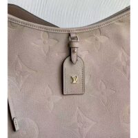 Louis Vuitton Women LV CarryAll MM Handbag Tourterelle Gray Embossed Supple Grained Cowhide (9)