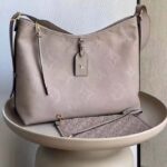 Louis Vuitton Women LV CarryAll MM Handbag Tourterelle Gray Embossed Supple Grained Cowhide - immagine 2