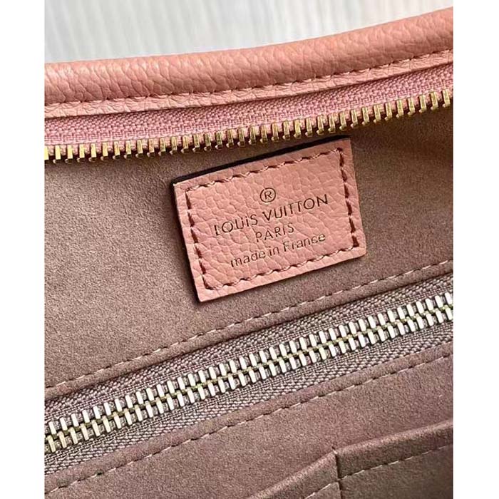 Louis Vuitton Women LV CarryAll PM Handbag Pink Embossed Supple Grained Cowhide (11)