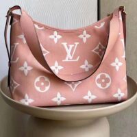 Louis Vuitton Women LV CarryAll PM Handbag Pink Embossed Supple Grained Cowhide (7)