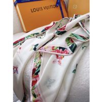 Louis Vuitton Women LV Garden Square 90 White Silk Inkjet Print Garden (1)