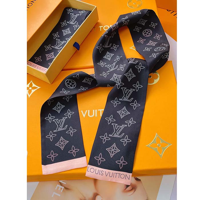 Louis Vuitton Women LV Mahina Flight Mode Classic Bandeau Black Silk Inkjet Monogram (2)