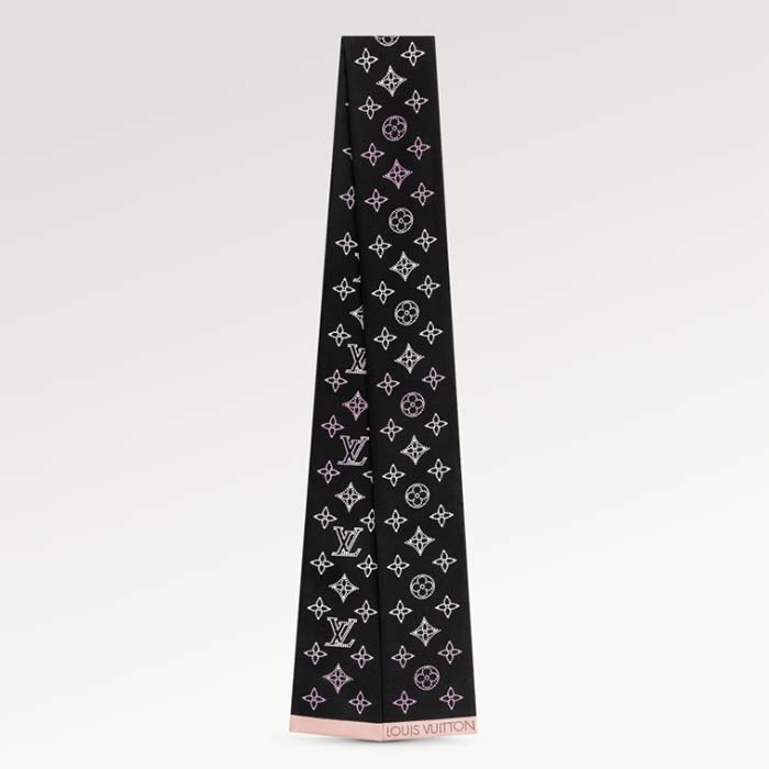 Louis Vuitton Women LV Mahina Flight Mode Classic Bandeau Black Silk Inkjet Monogram