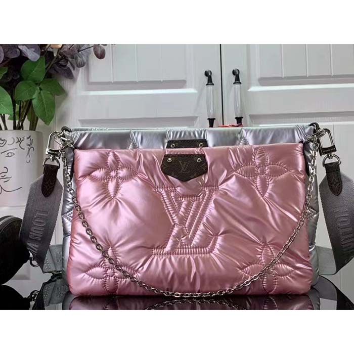 Louis Vuitton Women LV Maxi Multi-Pochette Accessoires Silver Pale Pink Recycled Nylon Econyl (10)