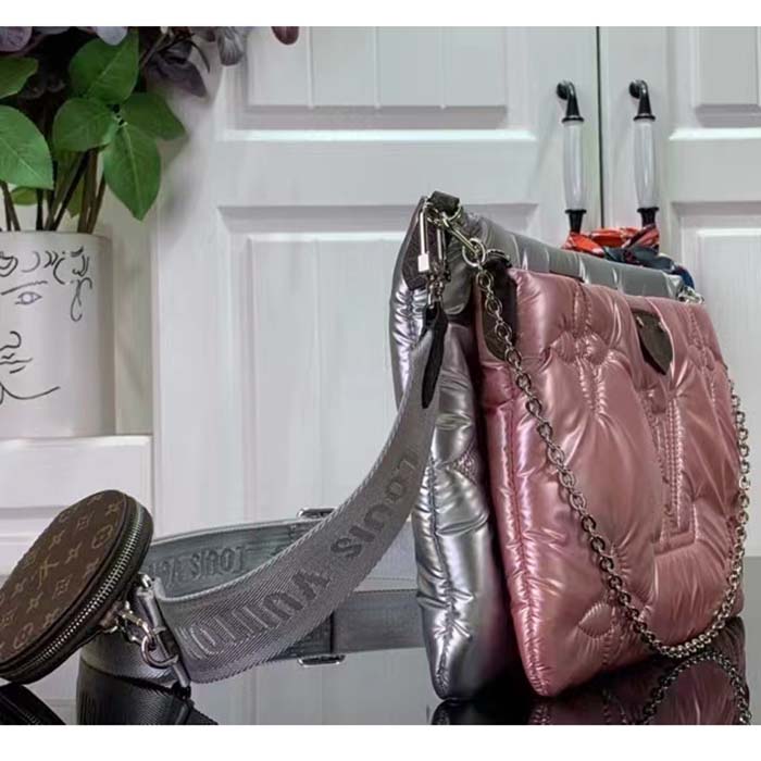Louis Vuitton Women LV Maxi Multi-Pochette Accessoires Silver Pale Pink Recycled Nylon Econyl (4)