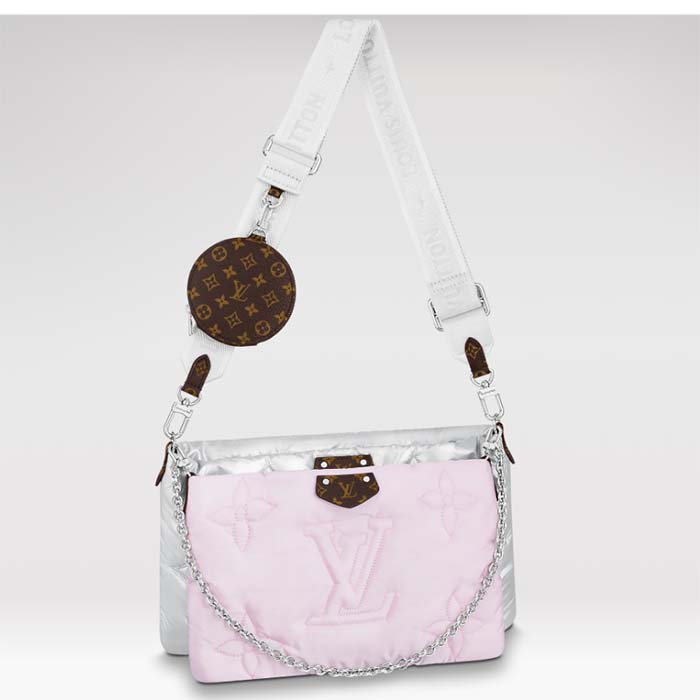 Louis Vuitton Women LV Maxi Multi-Pochette Accessoires Silver Pale Pink Recycled Nylon Econyl