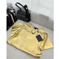 Louis Vuitton Women LV Metallic Wash T-Shirt Cotton Gold Regular Fit (9)