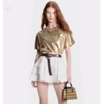 Louis Vuitton Women LV Metallic Wash T-Shirt Cotton Gold Regular Fit - immagine 11