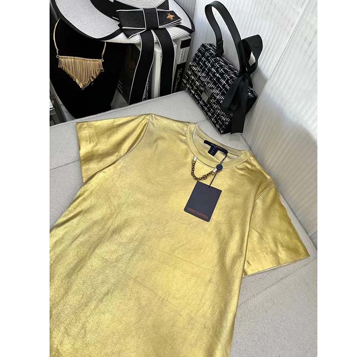 Louis Vuitton Classic Cotton T-Shirt Bronze. Size M0