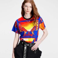 Louis Vuitton Women LV Salk Institute Print T-Shirt Cotton Multicolor Regular Fit (6)