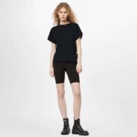 Louis Vuitton Women LV Side Strap T-Shirt Cotton Black Regular Fit (9)