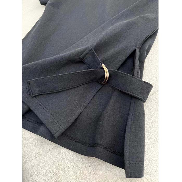 Louis Vuitton Women LV Side Strap T-Shirt Cotton Black Regular Fit (3)