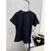 Louis Vuitton Women LV Side Strap T-Shirt Cotton Black Regular Fit (9)