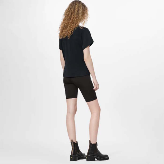 Louis Vuitton Women LV Side Strap T-Shirt Cotton Black Regular Fit (8)