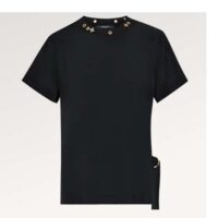 Louis Vuitton Women LV Side Strap T-Shirt Cotton Black Regular Fit (9)