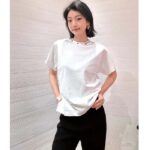 Louis Vuitton Women LV Side Strap T-Shirt Cotton White Regular Fit - Image 14