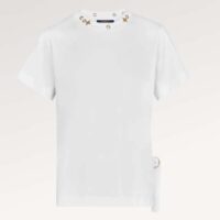 Louis Vuitton Women LV Side Strap T-Shirt Cotton White Regular Fit (13)