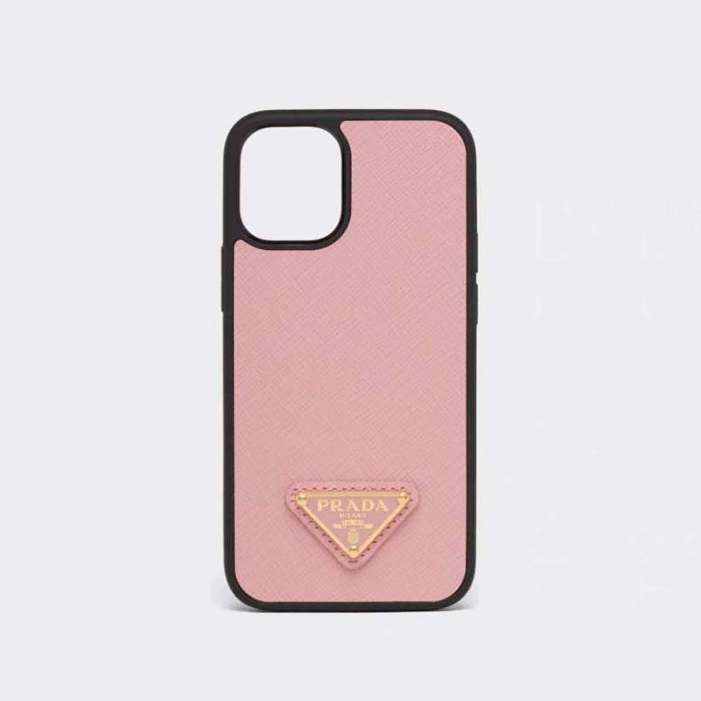 Prada Wome Saffiano Cover for iPhone 12 Mini-Pink (1)
