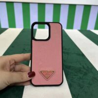 Prada Wome Saffiano Cover for iPhone 12 Mini-Pink (1)