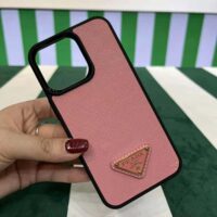 Prada Wome Saffiano Cover for iPhone 12 Mini-Pink (1)