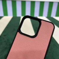 Prada Wome Saffiano Cover for iPhone 12 Mini-Pink (1)