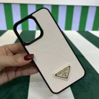 Prada Wome Saffiano Cover for iPhone 12 Mini-White (1)