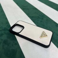 Prada Wome Saffiano Cover for iPhone 12 Mini-White (1)