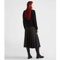 Prada Women Cashmere Wool Prada Logo Crew-Neck Sweater Black Menswear Fit (6)