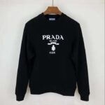 Prada Women Cashmere Wool Prada Logo Crew-Neck Sweater Black Menswear Fit – Bild 2