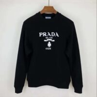 Prada Women Cashmere Wool Prada Logo Crew-Neck Sweater Black Menswear Fit (6)