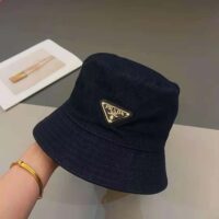 Prada Women Denim Bucket Hat-Navy (1)