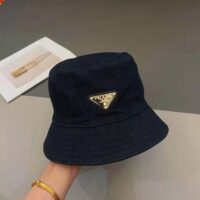 Prada Women Denim Bucket Hat-Navy (1)