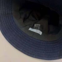 Prada Women Denim Bucket Hat-Navy (1)
